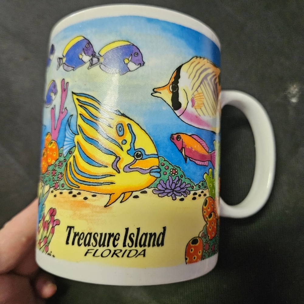 Vintage Colorful Ocean Theme Mug - Treasure Island